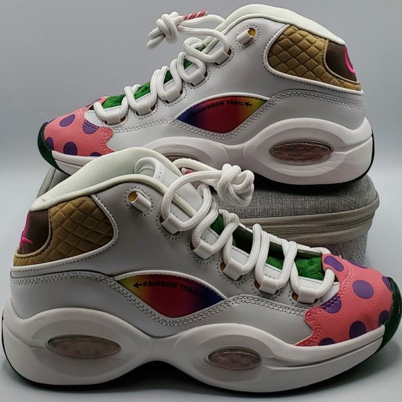 Hasbro x Reebok Question Mid Men's Size 5.5 'Candy Land' White GZ0081 Rare - Picture 1 of 9